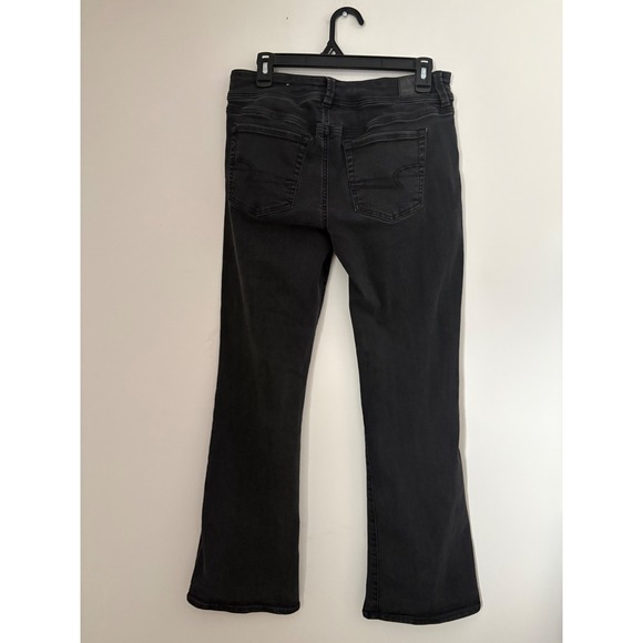 American‎ Eagle Outfitters Womens Black Flare Jeans Size 8 Regular Stretch AE - Picture 3 of 9
